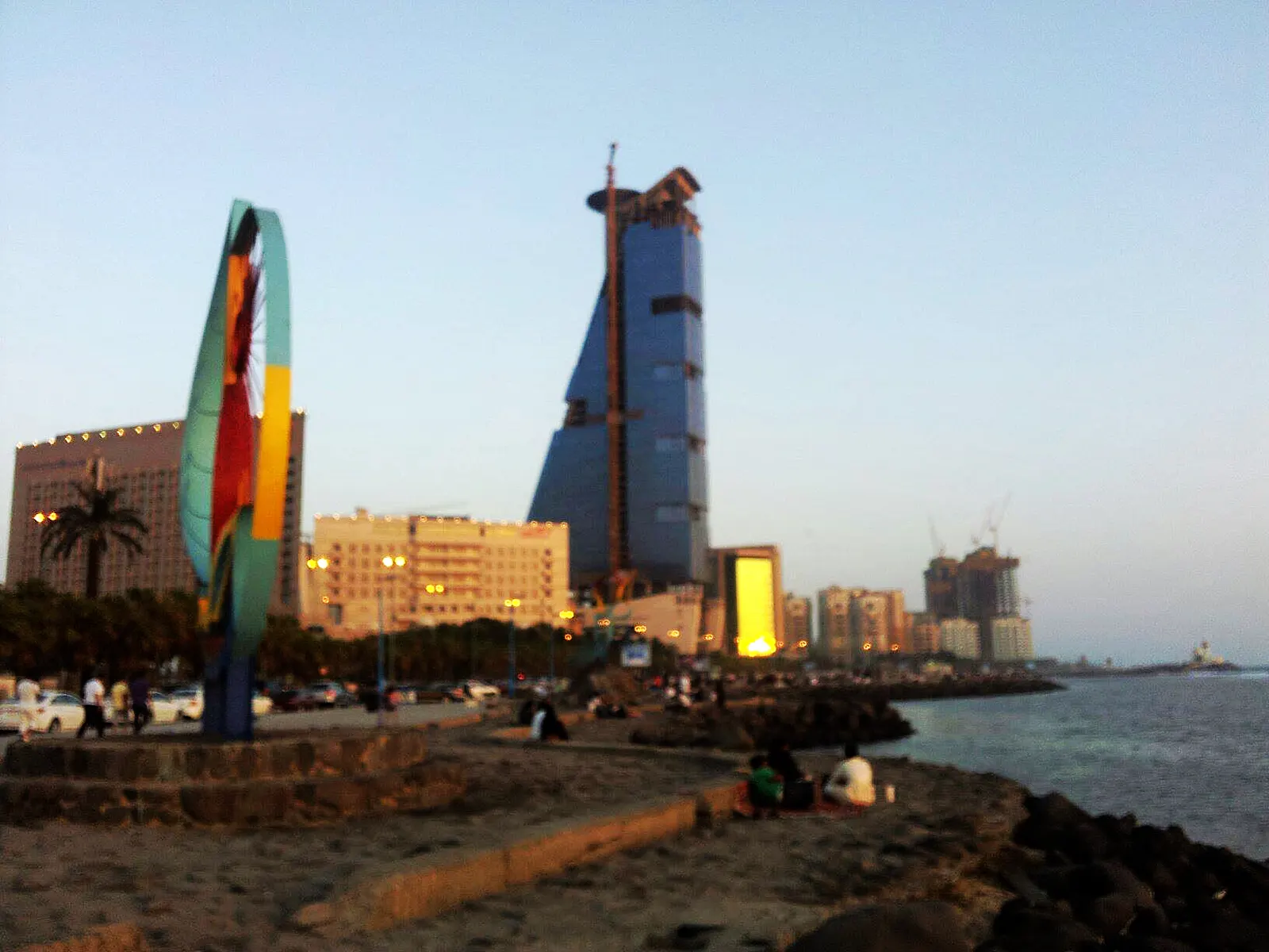 Jeddah corniche and skyline on the Red Sea